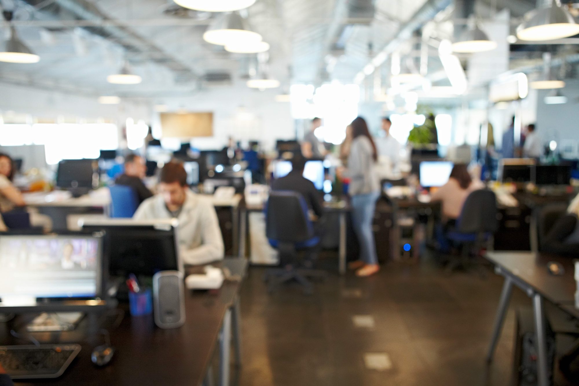 Workspace,Interior,Out,Of,Focus,Background.,Corporate,Workplace.,Blurry